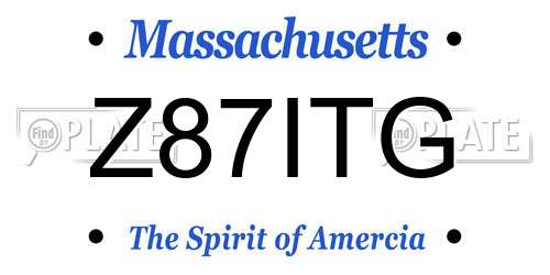 Z87ITG Massachusetts License Plate