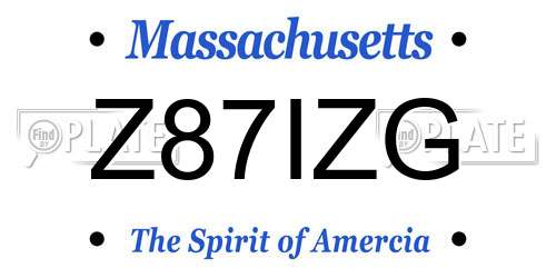 Z87IZG Massachusetts License Plate
