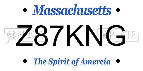 Z87KNG Massachusetts License Plate