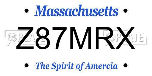 Z87MRX Massachusetts License Plate