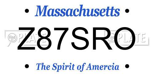 Z87SRO Massachusetts License Plate