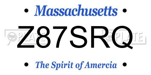 Z87SRQ Massachusetts License Plate