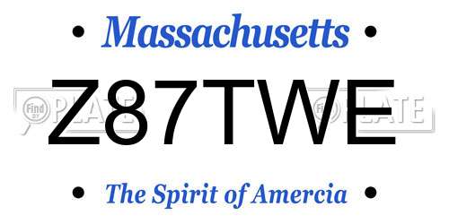 Z87TWE Massachusetts License Plate