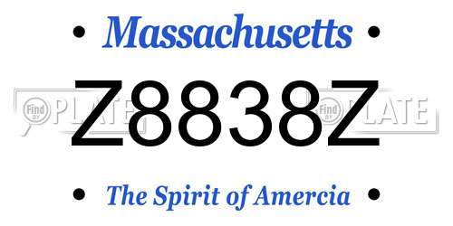 Z8838Z Massachusetts License Plate