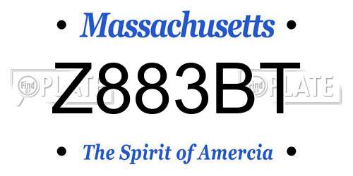Z883BT Massachusetts License Plate