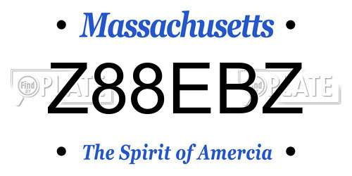Z88EBZ Massachusetts License Plate