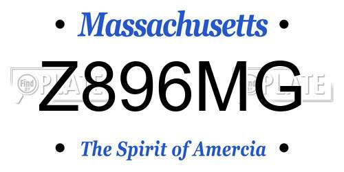Z896MG Massachusetts License Plate