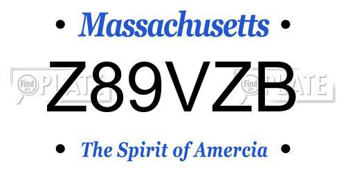 Z89VZB Massachusetts License Plate