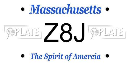 Z8J Massachusetts License Plate