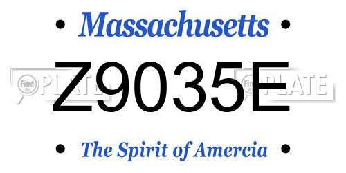 Z9035E Massachusetts License Plate
