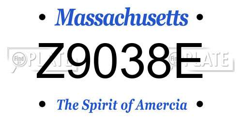 Z9038E Massachusetts License Plate