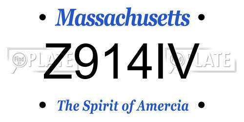 Z914IV Massachusetts License Plate