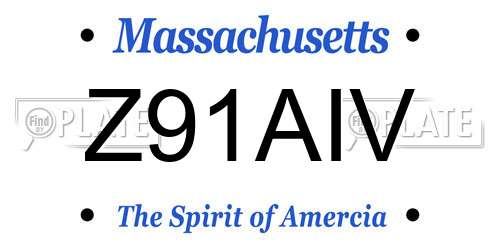Z91AIV Massachusetts License Plate