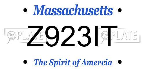 Z923IT Massachusetts License Plate