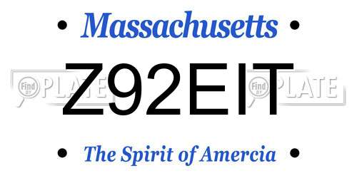 Z92EIT Massachusetts License Plate