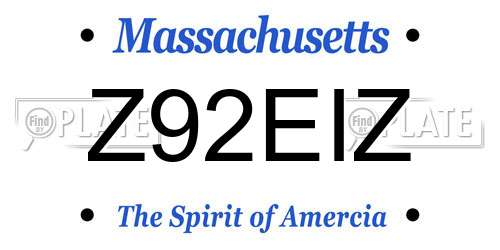 Z92EIZ Massachusetts License Plate