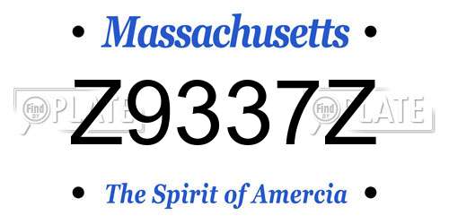 Z9337Z Massachusetts License Plate