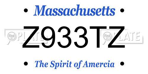 Z933TZ Massachusetts License Plate