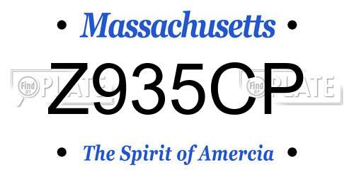 Z935CP Massachusetts License Plate