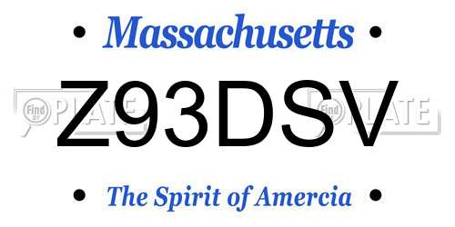 Z93DSV Massachusetts License Plate