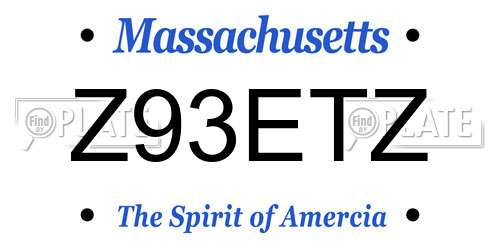Z93ETZ Massachusetts License Plate