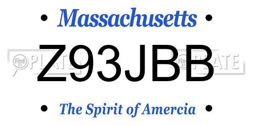Z93JBB Massachusetts License Plate
