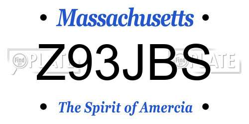 Z93JBS Massachusetts License Plate