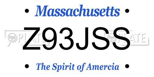 Z93JSS Massachusetts License Plate