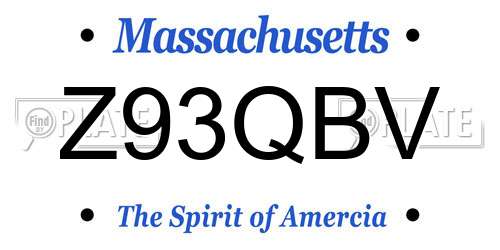 Z93QBV Massachusetts License Plate