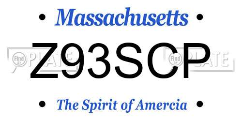 Z93SCP Massachusetts License Plate