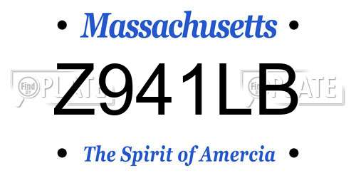 Z941LB Massachusetts License Plate