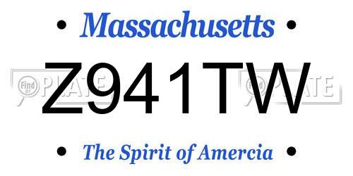 Z941TW Massachusetts License Plate