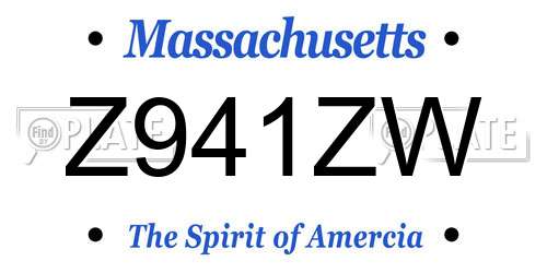 Z941ZW Massachusetts License Plate