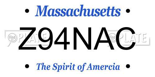 Z94NAC Massachusetts License Plate