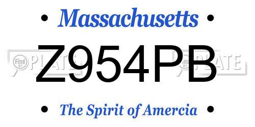 Z954PB Massachusetts License Plate