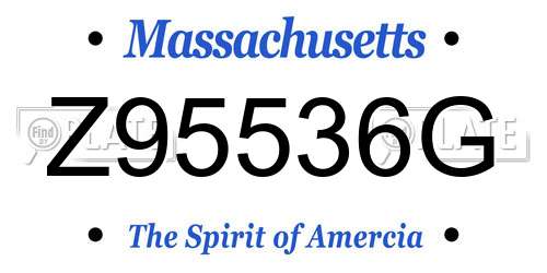 Z95536G Massachusetts License Plate