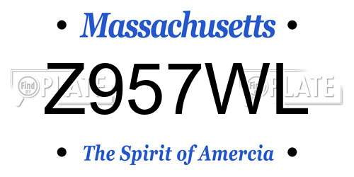 Z957WL Massachusetts License Plate