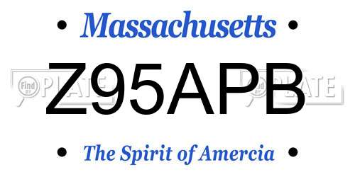 Z95APB Massachusetts License Plate