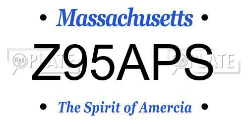 Z95APS Massachusetts License Plate