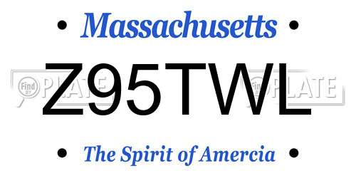Z95TWL Massachusetts License Plate