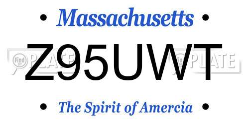 Z95UWT Massachusetts License Plate