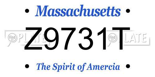 Z9731T Massachusetts License Plate