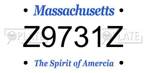 Z9731Z Massachusetts License Plate