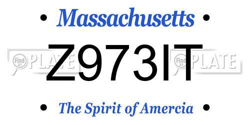 Z973IT Massachusetts License Plate