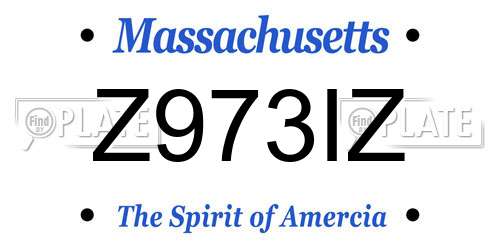 Z973IZ Massachusetts License Plate