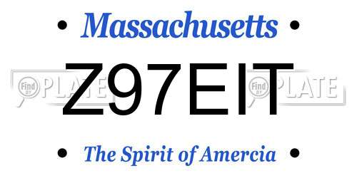 Z97EIT Massachusetts License Plate