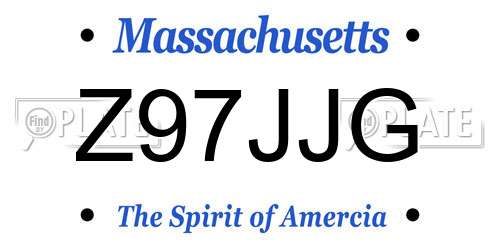 Z97JJG Massachusetts License Plate