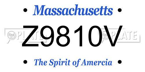 Z9810V Massachusetts License Plate