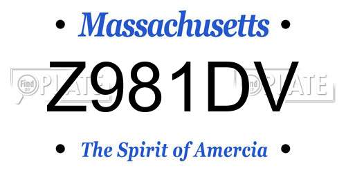 Z981DV Massachusetts License Plate