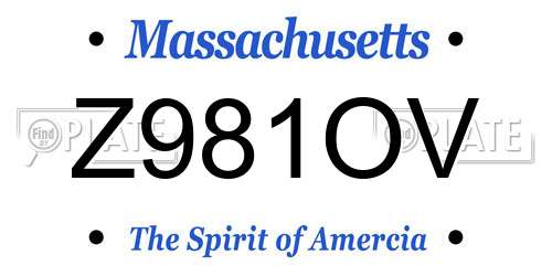 Z981OV Massachusetts License Plate